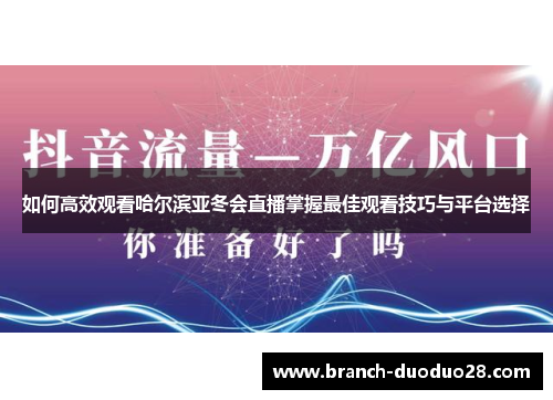如何高效观看哈尔滨亚冬会直播掌握最佳观看技巧与平台选择